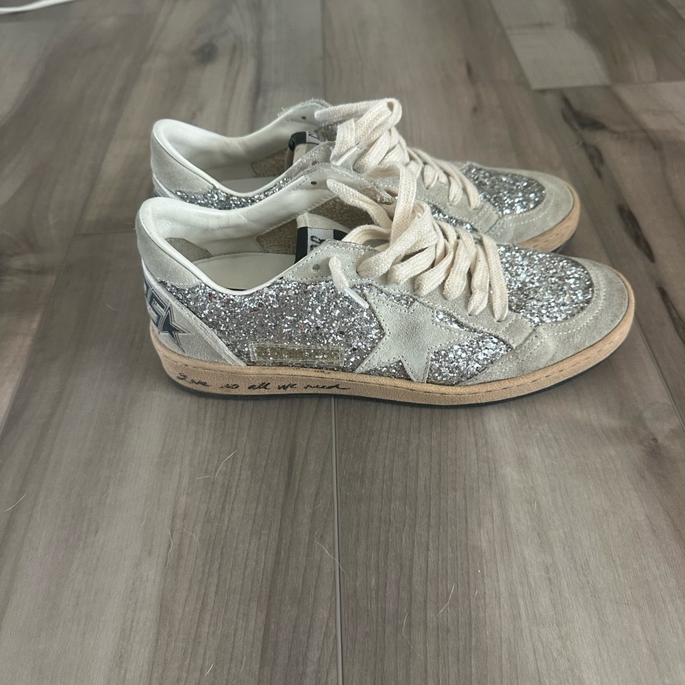 Golden Goose ballstar Silver Glitter Sneakers - Women's - Picture 2 of 6